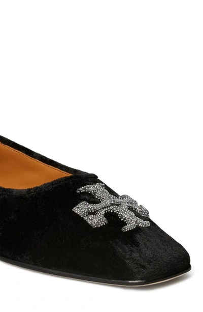 Tory Burch Eleanor Crystal-embellished Velvet Ballet Flats In Black |  ModeSens