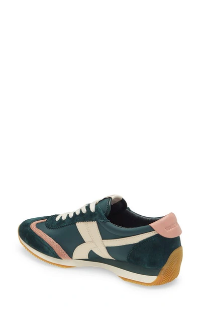 Shop Tory Burch Hank Sneaker In Bottle Green / Pink Moon