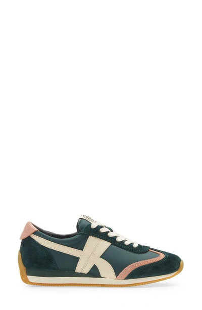 Tory Burch Hank Sneakers In Green Canvas In Bottle Green / Pink Moon