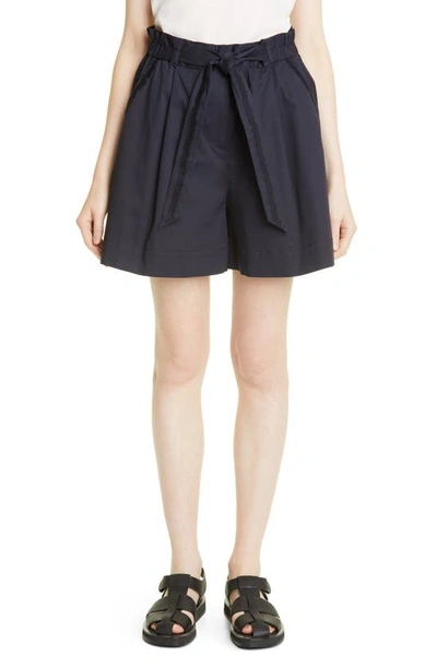Shop Merlette Duinen Embroidered Tie Front Shorts In Navy