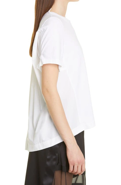 Shop Sacai Mixed Media Cotton T-shirt In White