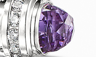 Shop David Yurman Cable Classics Bracelet With Semiprecious Stones & Diamonds In Amethyst Purple