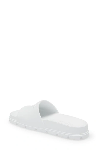Shop Prada Logo Slide Sandal In Bianco