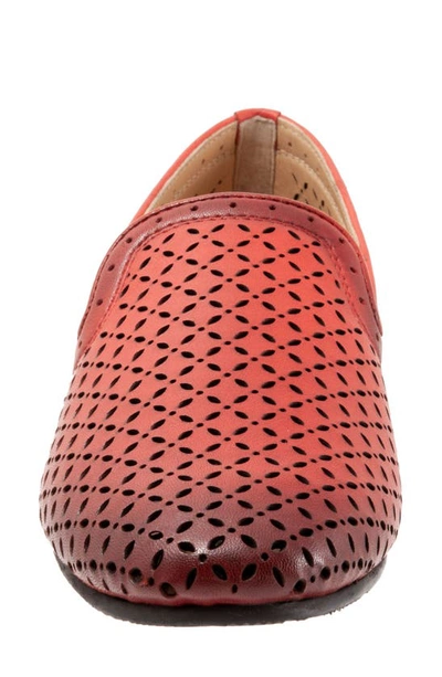 Shop Trotters Ginger Perforated Loafer In Red