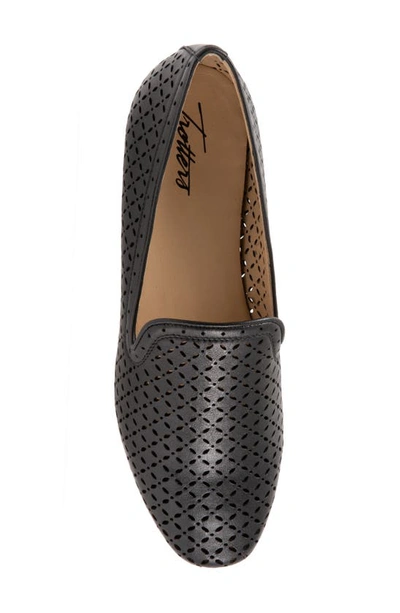 Shop Trotters Ginger Perforated Loafer In Black