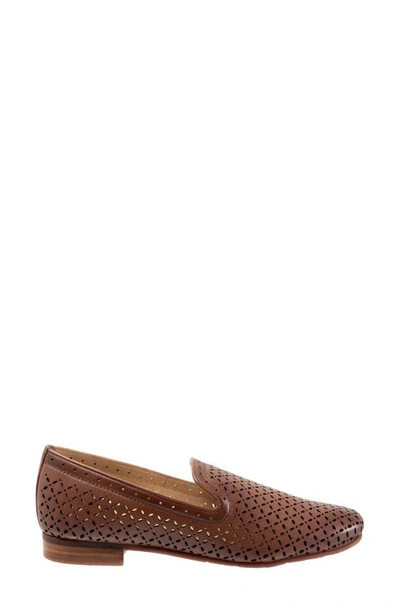 Shop Trotters Ginger Perforated Loafer In Luggage