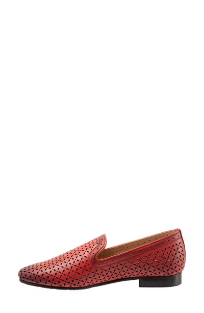 Shop Trotters Ginger Perforated Loafer In Red