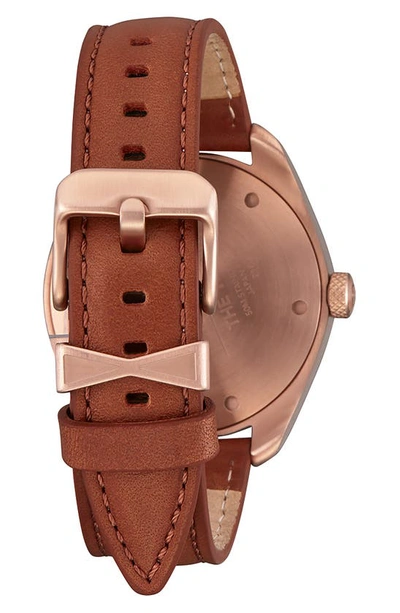 Shop Nixon Thalia Leather Strap Watch, 38mm In Rose Gold / White