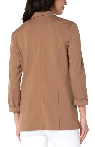 Liverpool Los Angeles Princess Detail Unlined Boyfriend Blazer In Brown