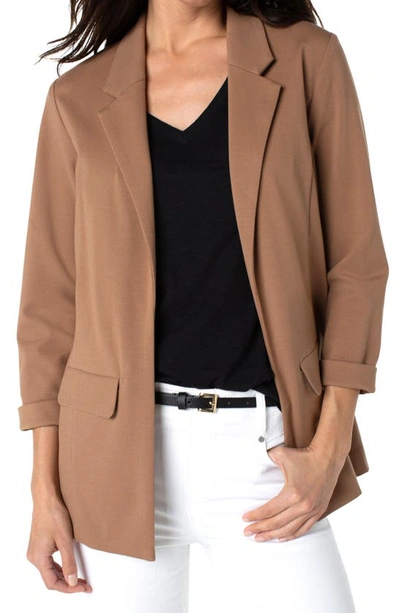 Liverpool Los Angeles Princess Detail Unlined Boyfriend Blazer In Brown