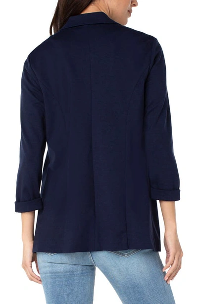 Liverpool Los Angeles Princess Detail Boyfriend Blazer In Cadet Blue