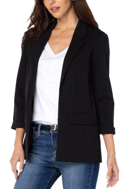 Shop Liverpool Los Angeles Princess Detail Boyfriend Blazer In Black