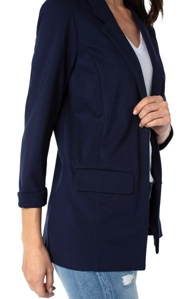 Liverpool Los Angeles Princess Detail Boyfriend Blazer In Cadet Blue