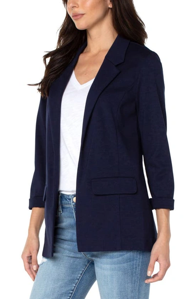 Liverpool Los Angeles Princess Detail Boyfriend Blazer In Cadet Blue