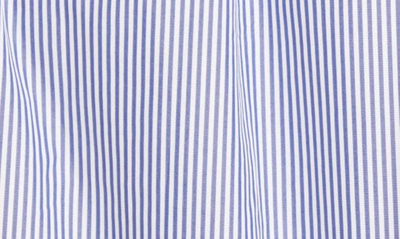 Shop Sacai Mixed Media Shirtdress In Navy Stripe