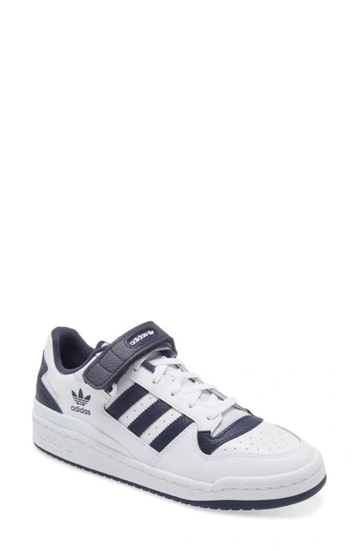 Shop Adidas Originals Forum Low Sneaker In White/ Navy