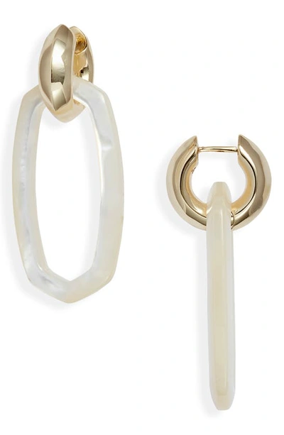 Shop Kendra Scott Danielle Link Drop Earrings In Gold Ivory Mother Of Pearl
