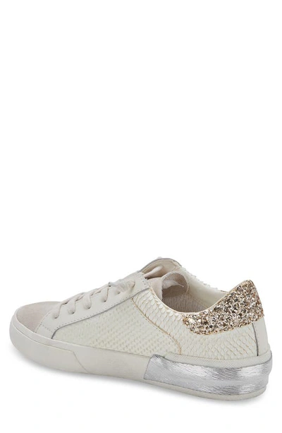 Shop Dolce Vita Zina Sneaker In Off White Embossed Leather