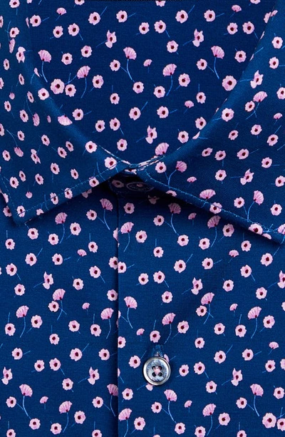 Shop Bugatchi Ooohcotton® Floral Button-up Shirt In Navy
