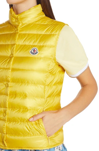 Shop Moncler Liane Quilted Down Puffer Vest In Yellow