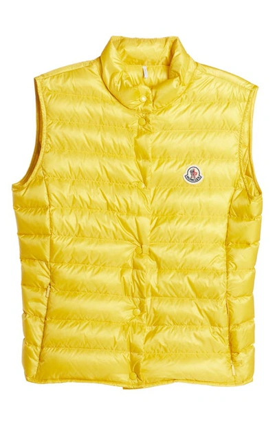 Shop Moncler Liane Quilted Down Puffer Vest In Yellow