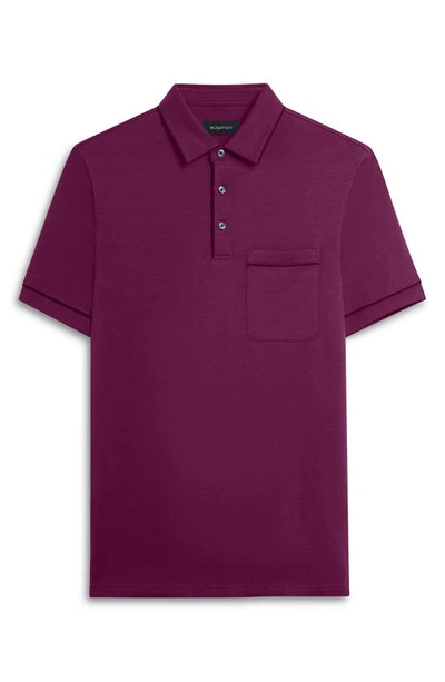 Shop Bugatchi Pima Cotton Short Sleeve Polo Shirt In Iris