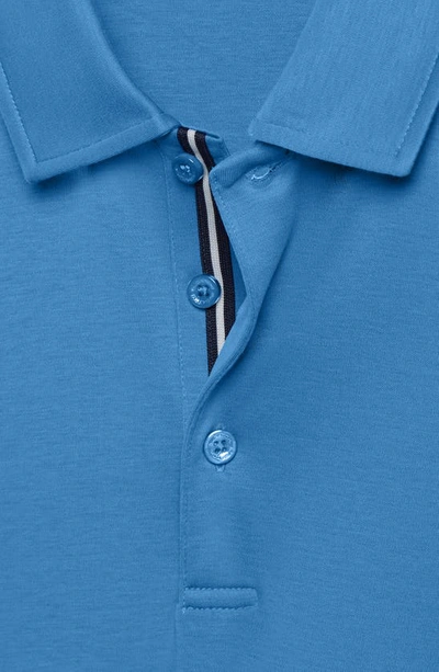 Shop Bugatchi Mercerized Cotton Polo In Classic Blue