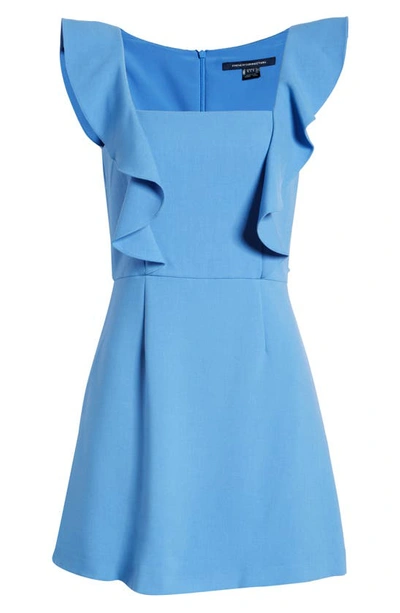 Shop French Connection Whisper Ruffle Strap Minidress In Chalk Blue