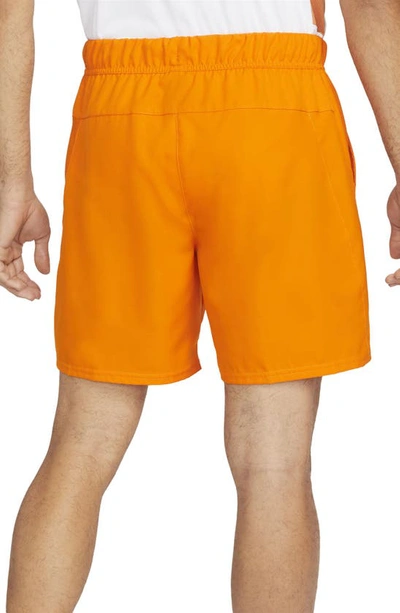 Shop Nike Court Victory Athletic Shorts In Magma Orange/ White