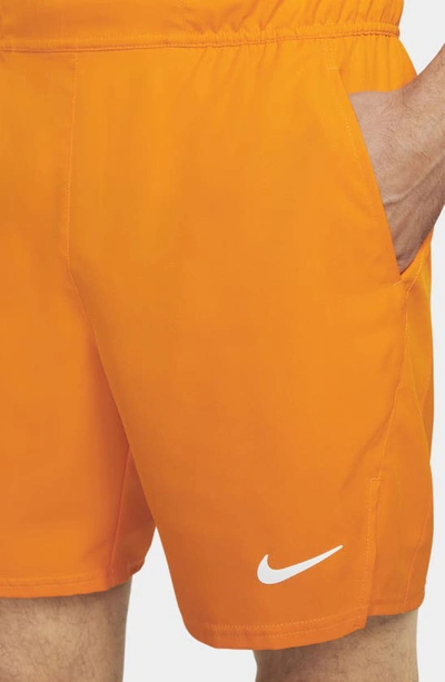 Shop Nike Court Victory Athletic Shorts In Magma Orange/ White