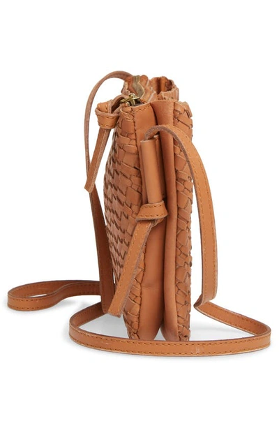 Shop Madewell The Knotted Woven Leather Crossbody Bag In Desert Camel