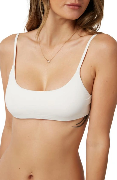 Shop O'neill Saltwater Solids Surfside Bikini Top In Vanilla