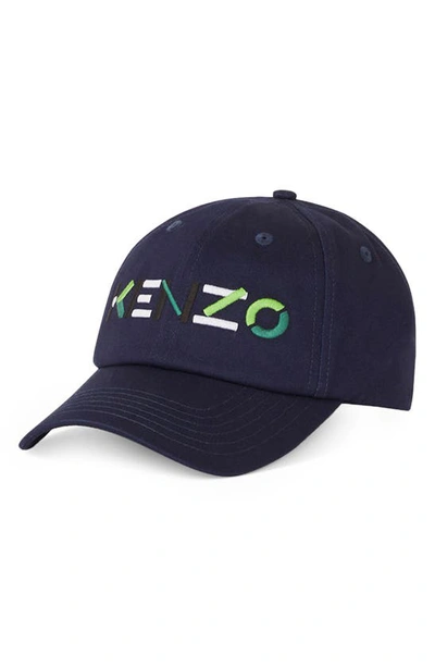 Shop Kenzo Colorblock Logo Baseball Cap In Navy Blue