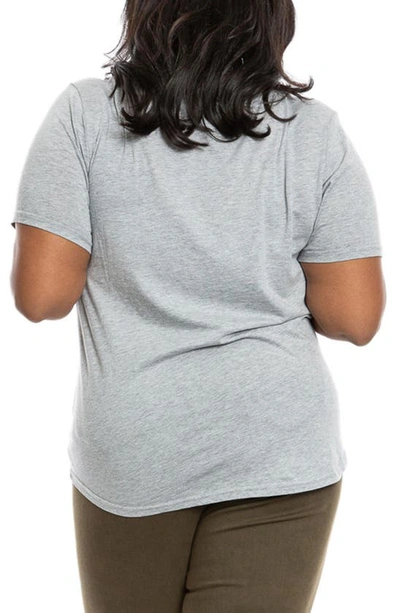 Slink Jeans V-neck Pocket T-shirt In Heather Grey