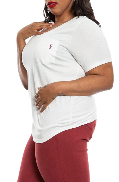 Shop Slink Jeans V-neck Pocket T-shirt In White