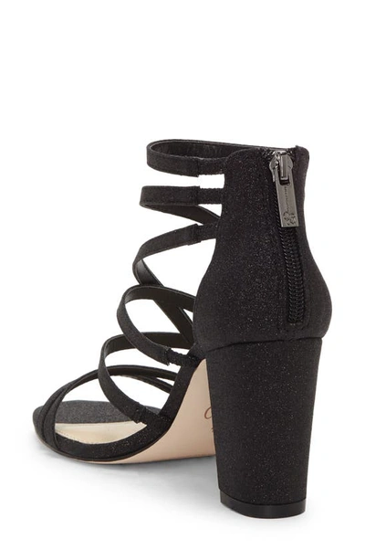 Shop Jessica Simpson Stassey Cage Sandal In Black Fabric