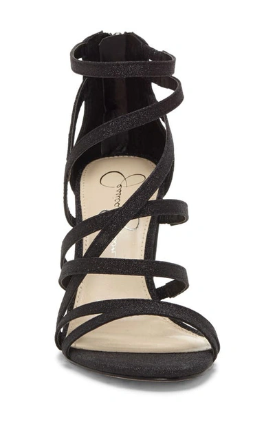 Shop Jessica Simpson Stassey Cage Sandal In Black Fabric