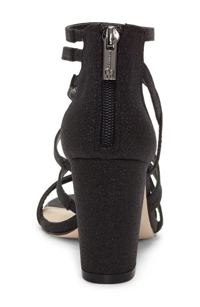 Shop Jessica Simpson Stassey Cage Sandal In Black Fabric