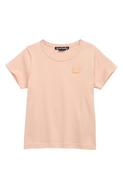 Shop Acne Studios Kids' Mini Nash Face Patch T-shirt In Powder Pink