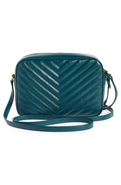 Shop Saint Laurent Lou Matelassé Leather Camera Bag In Sea Turquoise