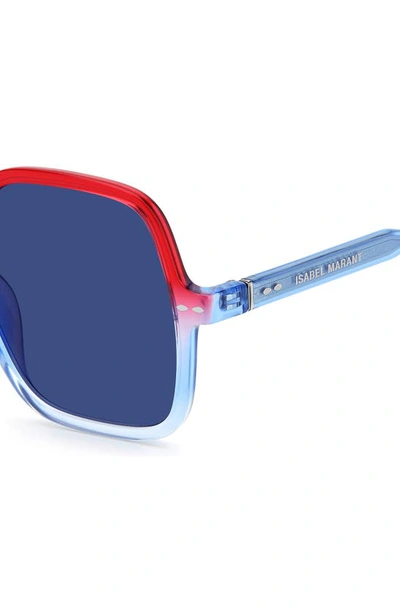 Shop Isabel Marant Square Sunglasses In Blue/ Red