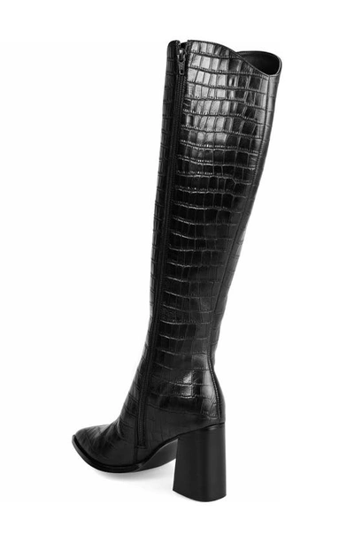 Shop Journee Signature Laila Leather Boot In Croco