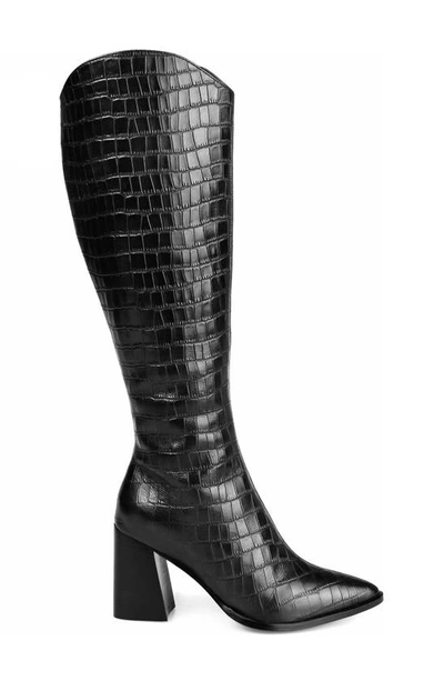Shop Journee Signature Laila Leather Boot In Croco