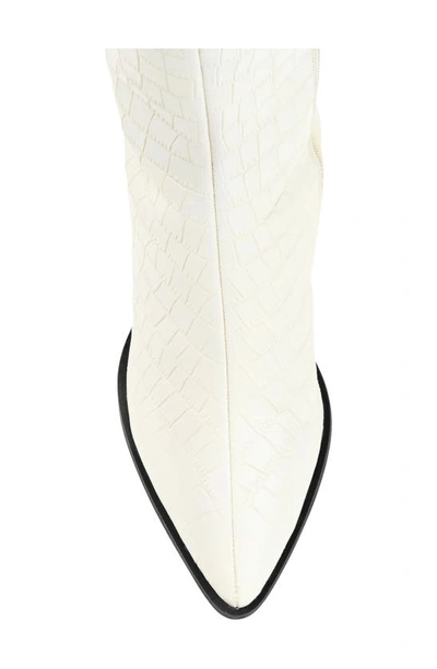 Shop Journee Signature Laila Leather Boot In Off White