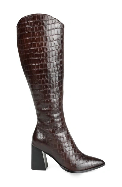 Shop Journee Signature Laila Leather Boot In Brown