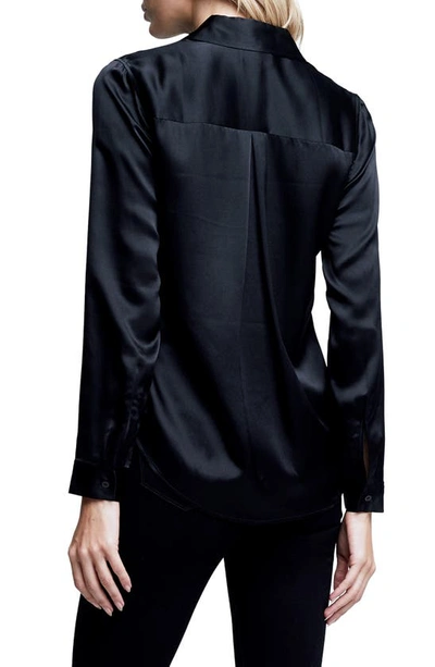 Shop L Agence Tyler Silk Blouse In Black