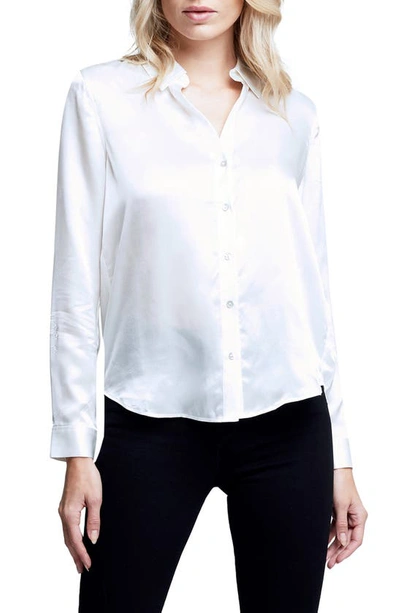 Shop L Agence Tyler Silk Blouse In Ivory