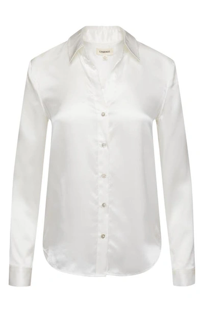 Shop L Agence Tyler Silk Blouse In Ivory