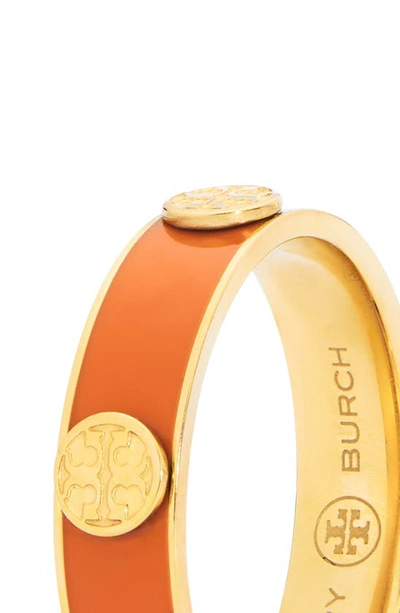 Shop Tory Burch Tory Buch Miller Stud Enamel Ring In Tory Gold / Chipotle Spice