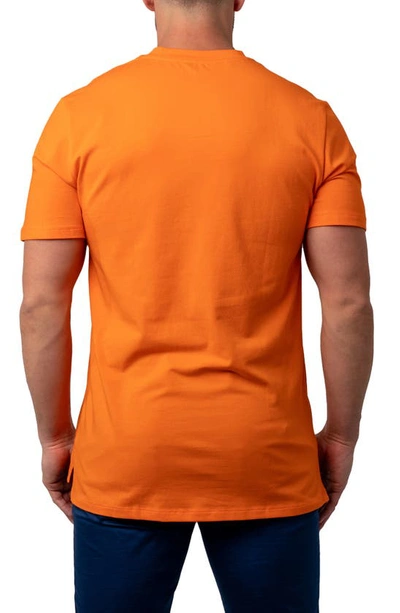 Shop Maceoo Vivaldi V-neck Cotton T-shirt In Orange
